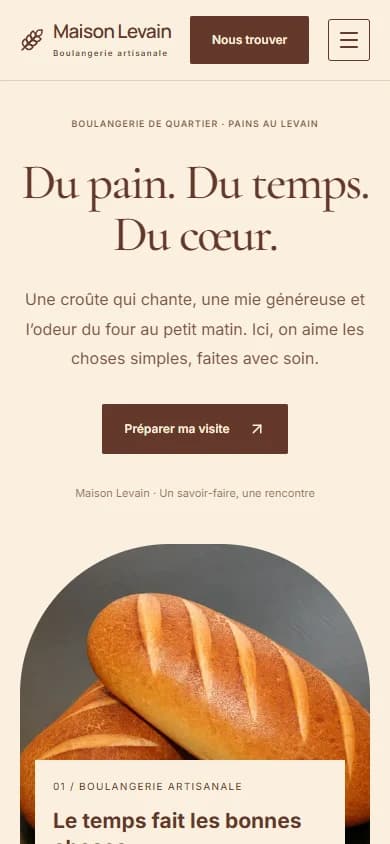 Capture mobile de la démonstration Maison Levain
