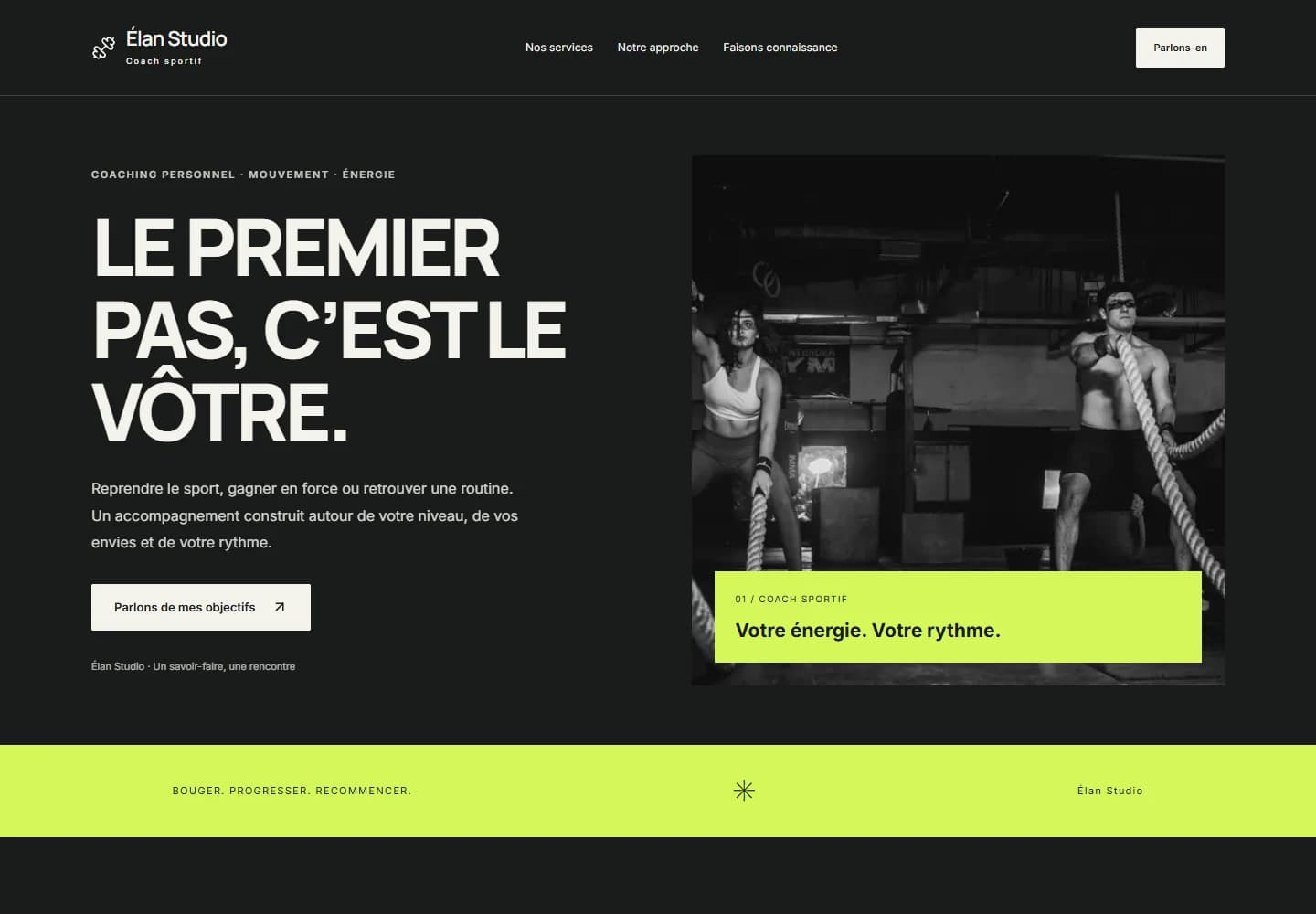 Capture du site de démonstration fictif Élan Studio