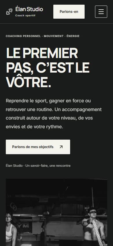Capture mobile de la démonstration Élan Studio